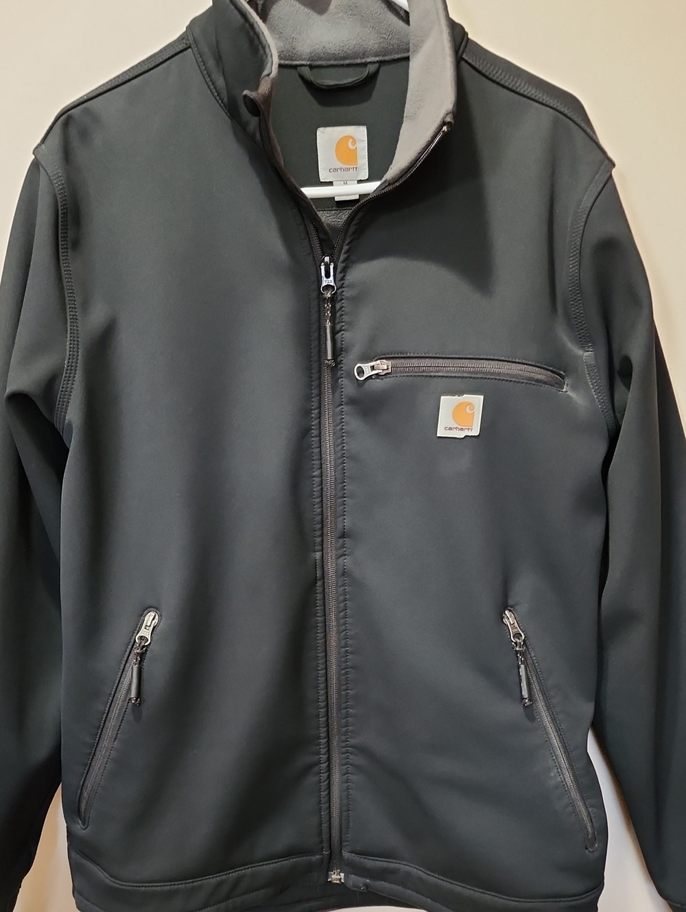 Carhartt Men's Crowley Black Softshell Zip-Up Jacket Size M Preowned